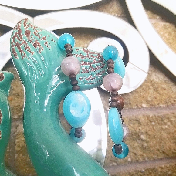 Blue & Brown Beaded Bracelet Set (2) - Picture 9 of 11